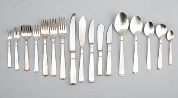 BESTICK, 89 delar, silver, "Rosenholm", 1900-talets andra hälft. Total vikt ca 3445 g.