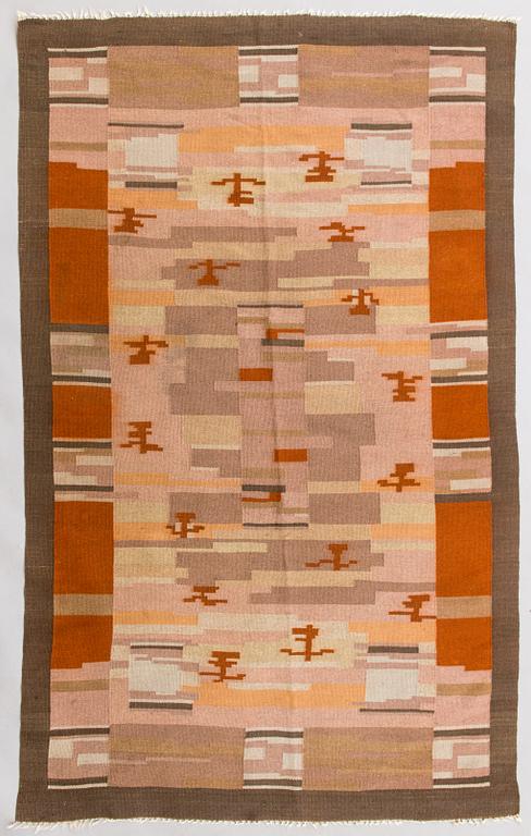A 1930s Finnish flat weave carpet. Circa 260x160 cm.