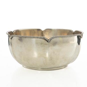 Bowl, silver, Swedish import mark, 20th century.