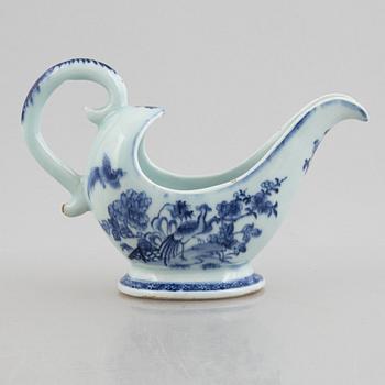 A blue and white ewer, Qing dynasty, 18th century.