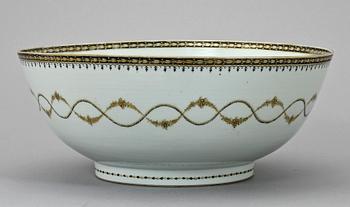 BÅLSKÅL samt KAFFEKOPPAR, 11 st, porslin, Kina, 1700/1800-tal.