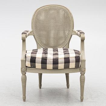 Salongsmöbel, 6 delar, gustaviansk stil, 1900-tal.