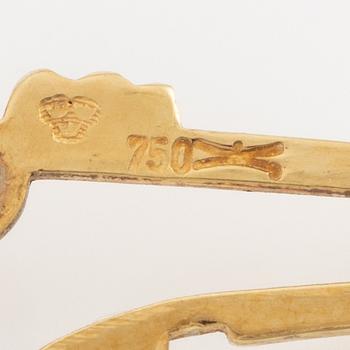 Collier med odlade pärlor, lås 18K guld med åttkantslipade diamanter.