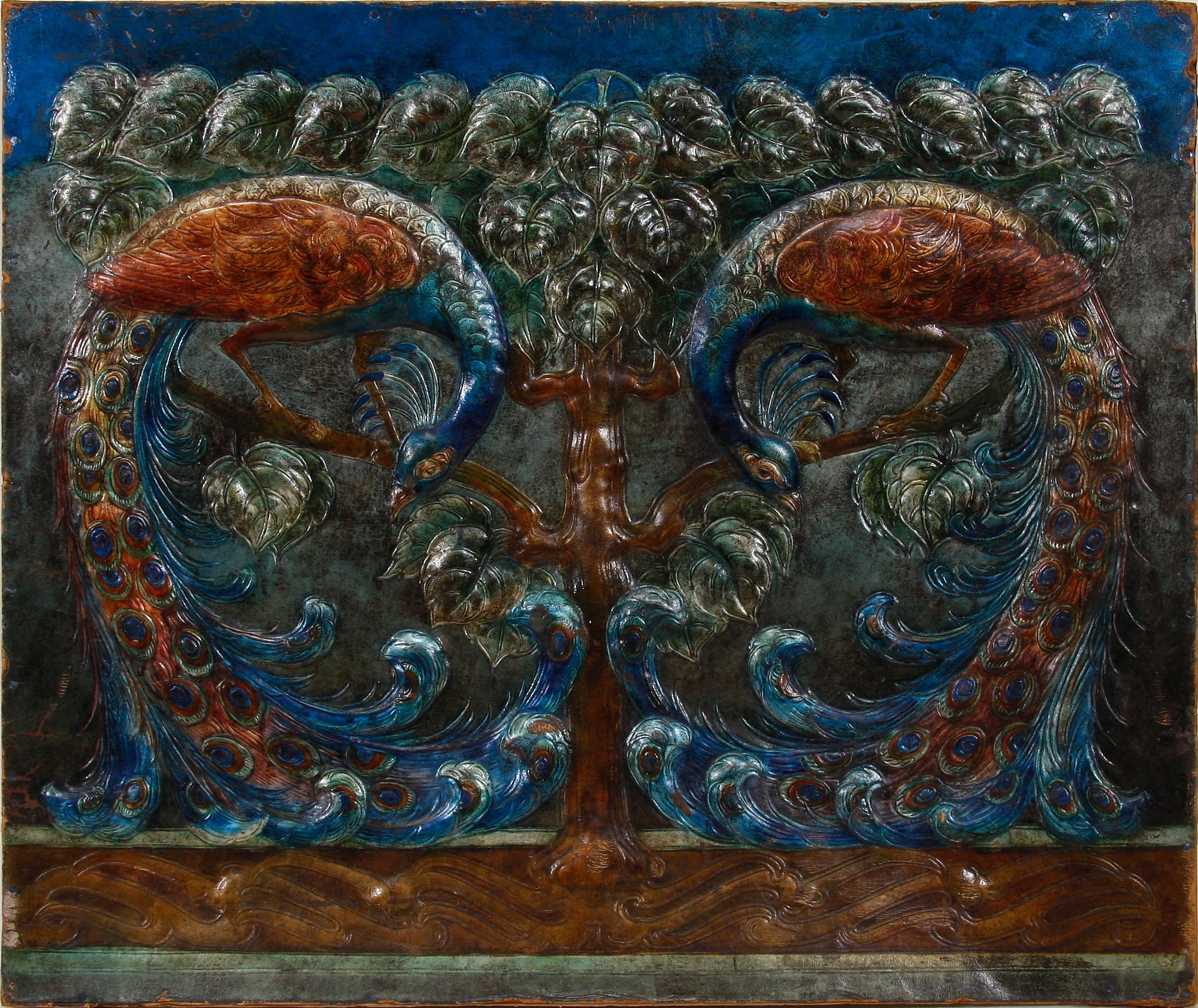 VÄGGFÄLT, gyllenläder. 1900-tal.