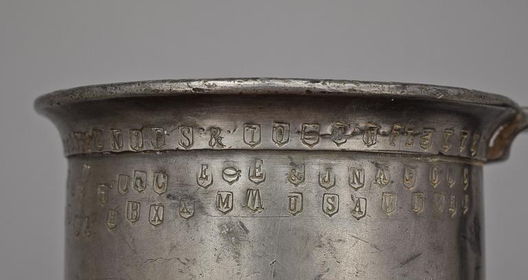 MÅTTSATS, 14 st, tenn, 1800-tal.