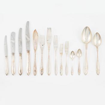 An 149-piece silver cutlery, model 'Svensk spets', including CG Hallberg, Stockholm, 1935.