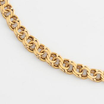 Necklace, 18K gold, graduated Bismarck design,