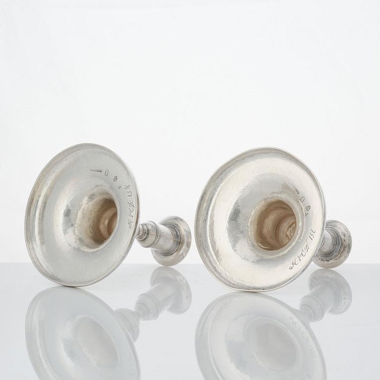 Johan Steinfort, ljusstakar, s k spelstakar, ett par, silver, Stockholm 1773. Gustavianska.