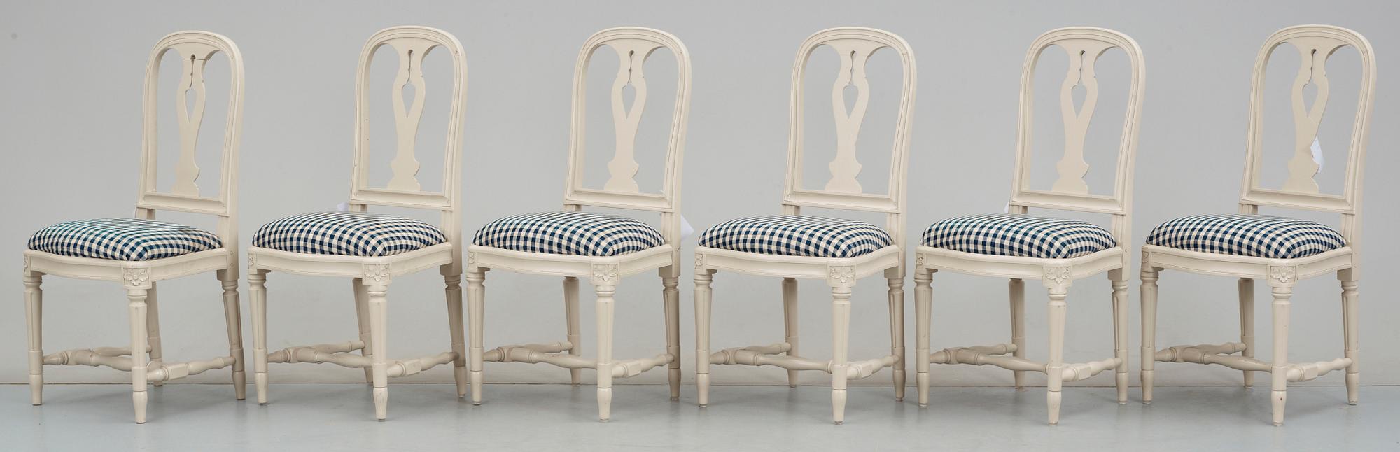 STOLAR, 6 st, Gustaviansk stil, ur IKEAs 1700-tals serie, sent 1900-tal.