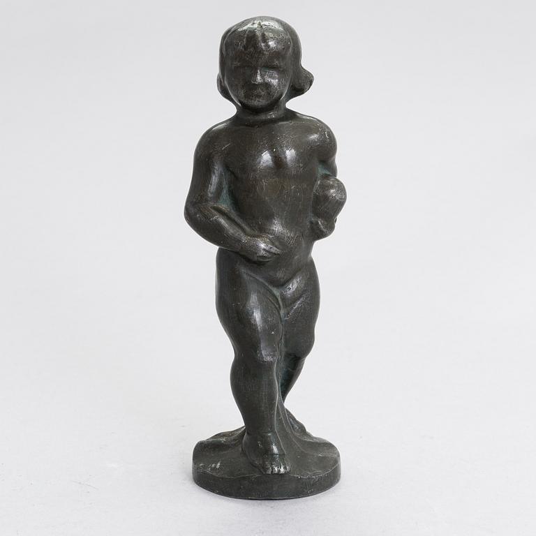 Hjalmar Stenholm, pronssiveistos, signeerattu.