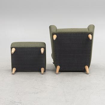 Armchair with footstool, "Nova", Swedese, 2020s.