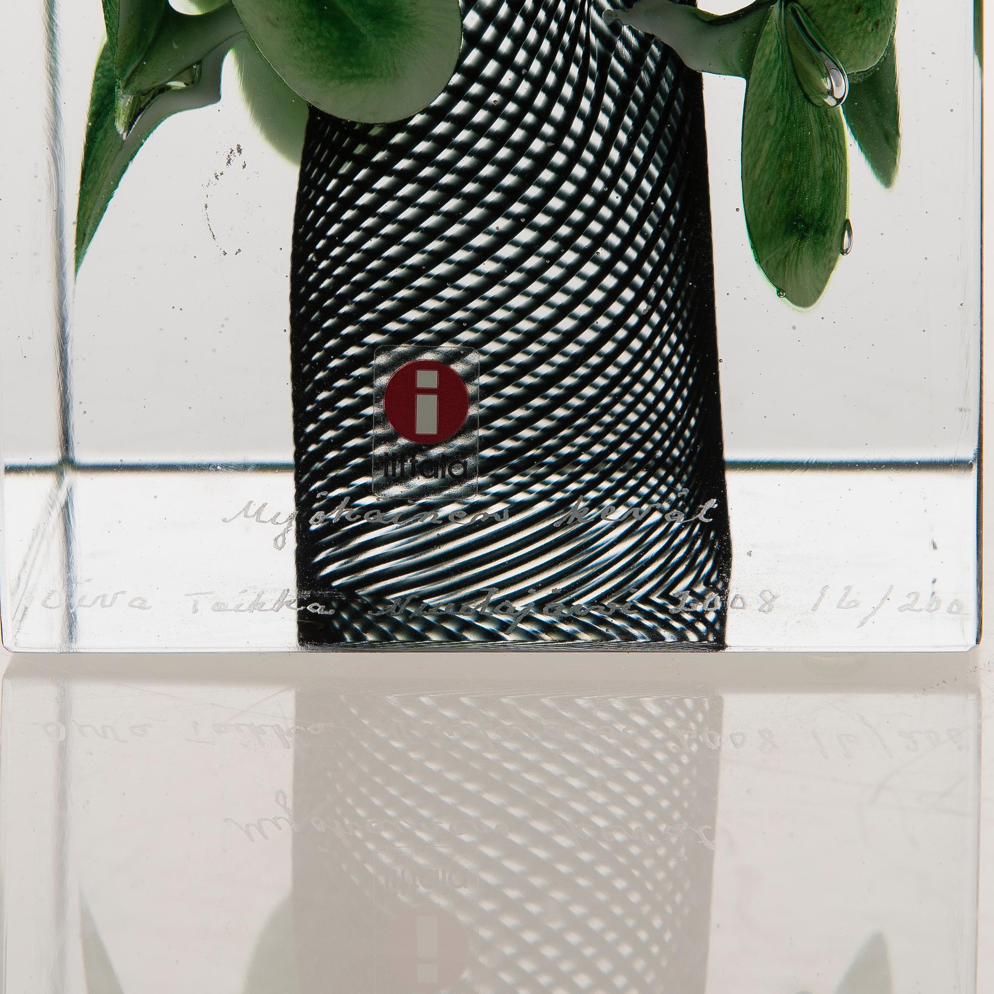 Oiva Toikka, JUBILEUMSKUB, glas, signerad Oiva Toikka Nuutajärvi 2008 16/200.