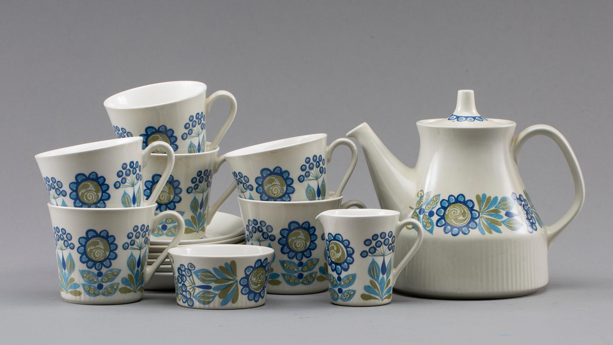 KAFFESERVIS, 9 delar, Figgjo Flint, Norge.