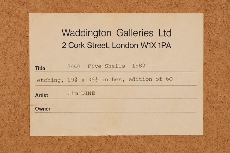 Jim Dine, "FIVE SHELLS", 1982.