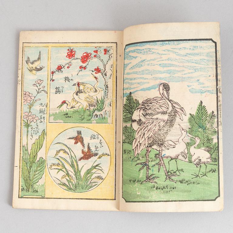 A group of five Japanese albums, including Katsushika Isai and Utagawa Kunisada, Meiji (1868-1912).