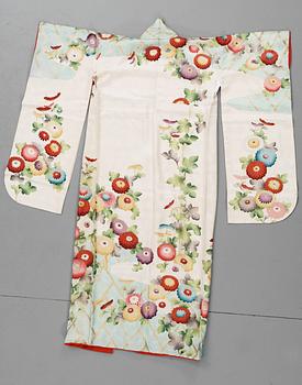 KIMONO, siden. Längd 152 cm. Japan 1900-tal.