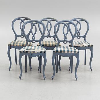 Five chairs, 19th Century.