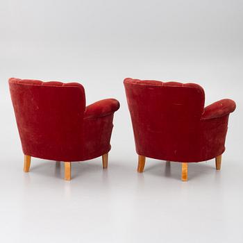Fåtöljer, ett par, "Swedish Modern", 1940-tal.