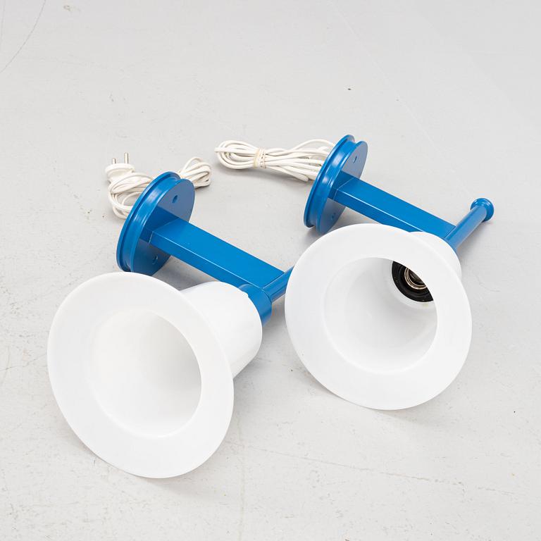 Uno & Östen Kristiansson, wall lamps, a pair, Luxus, Vittsjö, 1970s.
