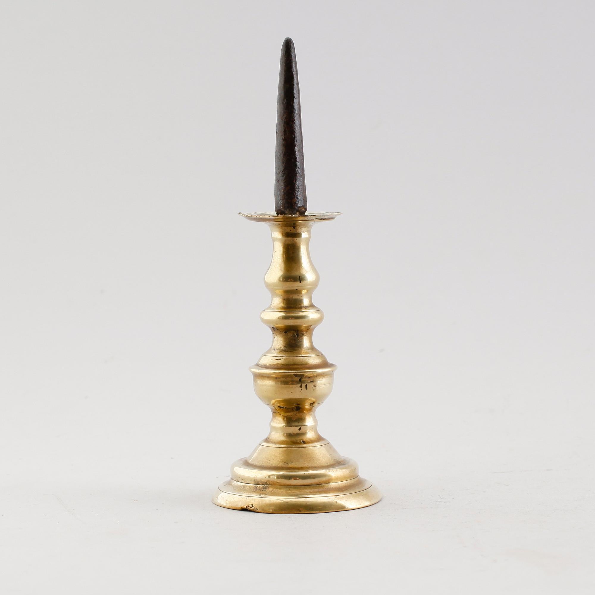 LJUSSTAKE, mässing, 1500-/1600-tal.