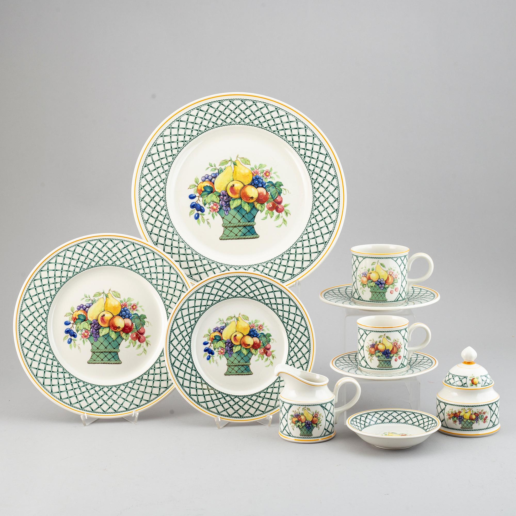 A Villeroy & Boch part 'Basket' porcelain coffee and tea service