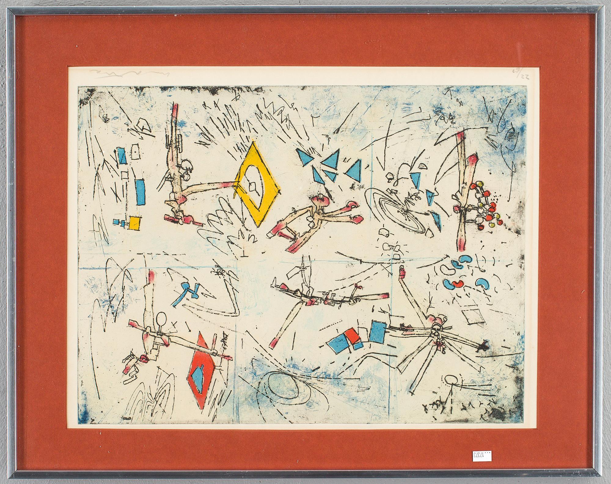ROBERTO MATTA, färglitografi, signerad och numrerad 22/50.