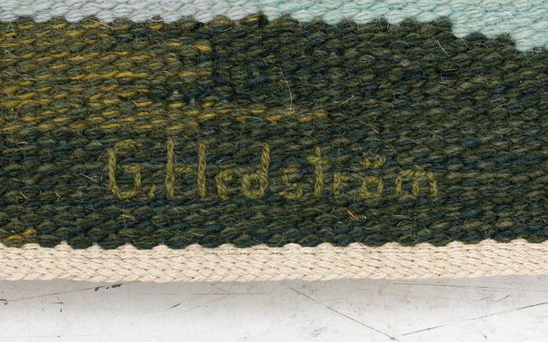 Gösta Hedström, bildväv, "Galtispuoda", Gammelstads Handväveri, signerad G Hedström, ca 50 x 165 cm.