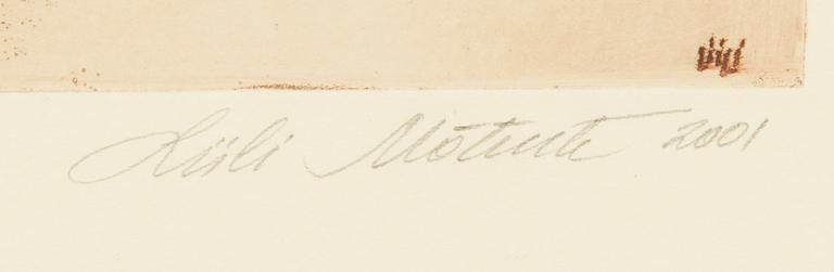 Liili Mõtuste, etsning, signerad och daterad 2001, märkt Tpl'a 11/100.