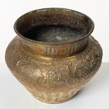 Two brass egyptian revival vessels, early 20th century.