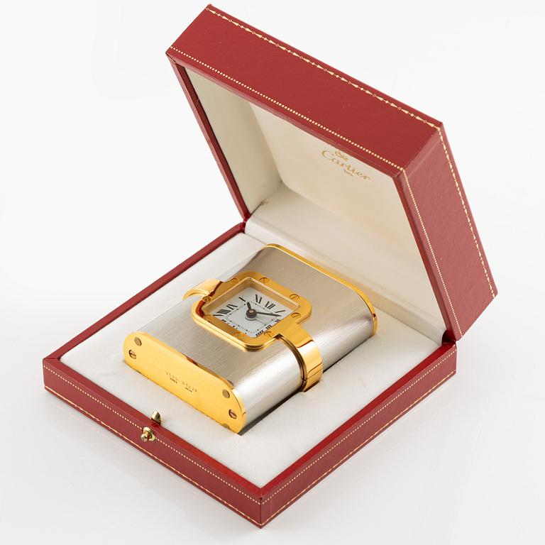 Cartier, Santos de Cartier "Pendulette", table clock, approx. 67 x 85 x 28 mm.