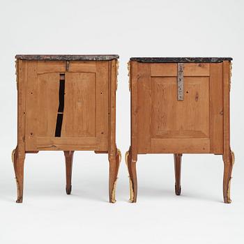 The "De Geer cabinets" a pair of demi-lune cabinets by Georg Haupt (master in Stockholm 1770-1784), Gustavian.