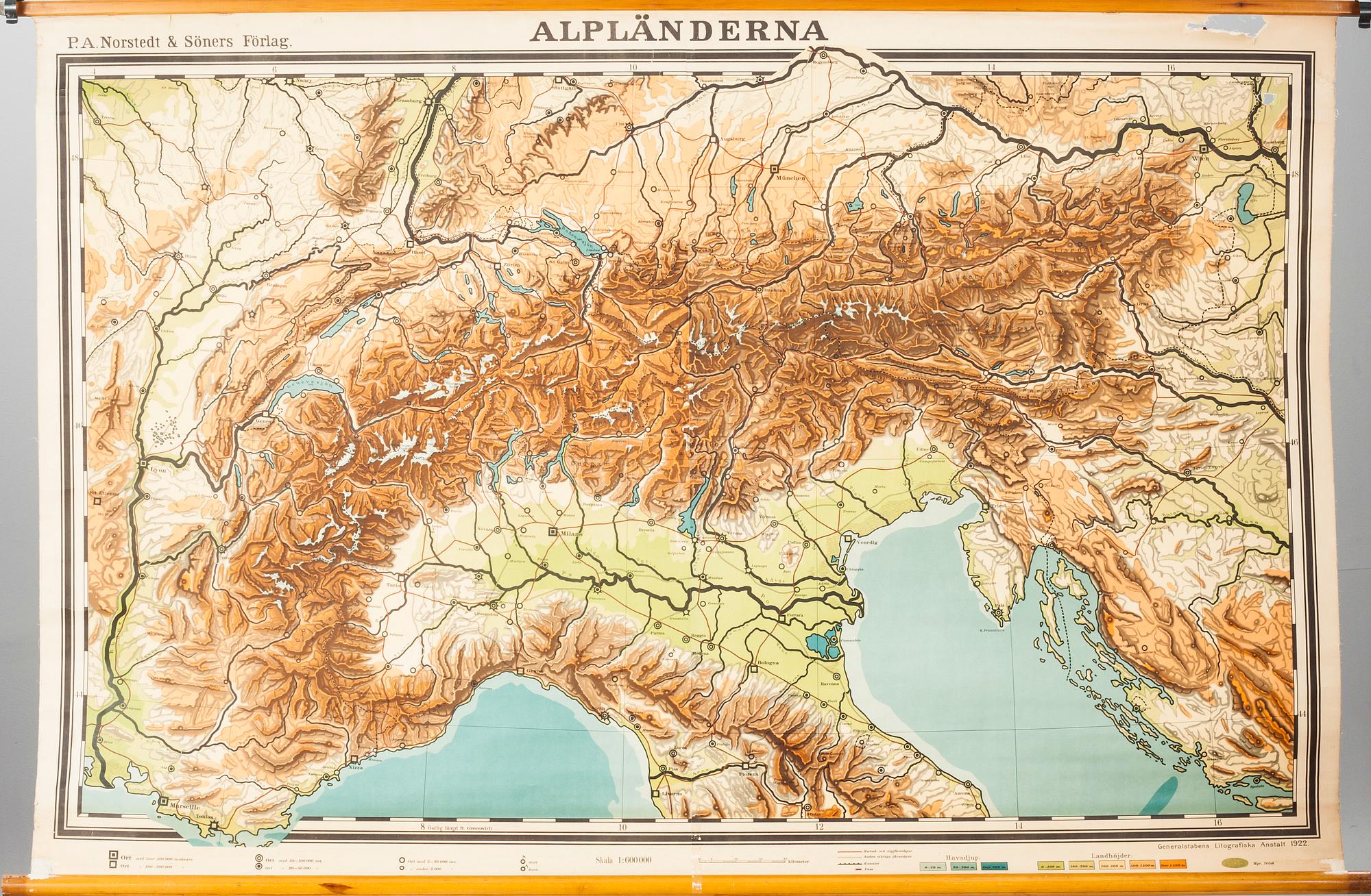 SKOLKARTOR, 2 st. "Alpländerna" och "Europa".