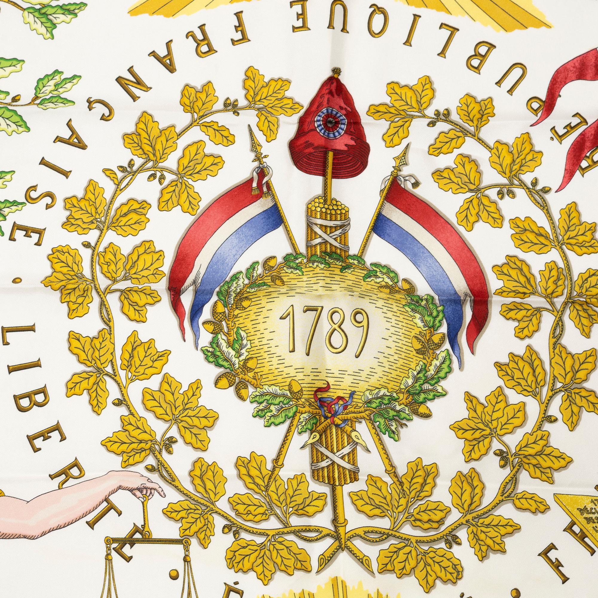 Hermès, scarf, "1789 Liberty Equality Brotherhood".