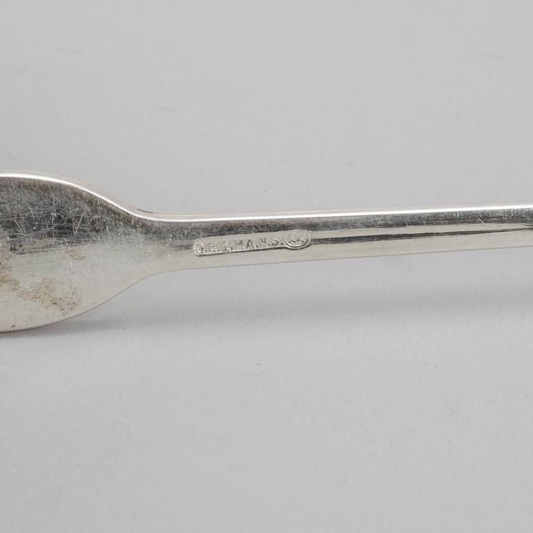 HUMMERGAFFLAR, 6st, nysilver, 1900-talets andra hälft.