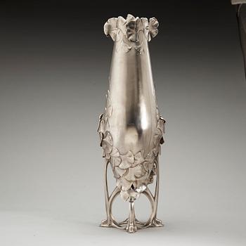 A Hugo Leven white metal Art Nouveau vase, probably for J. P Kayser Sohn, Germany.