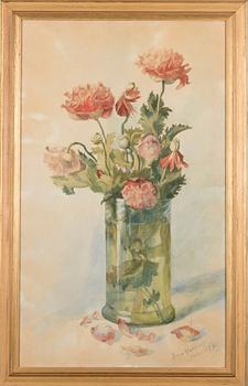 DORA WAHLROOS, watercolour, signed and dated Paris 1895.