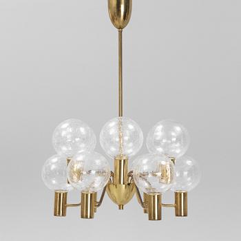 Hans-Agne Jakobsson, a 'Patricia T-372-12' brass and glass ceiling light, Markaryd.