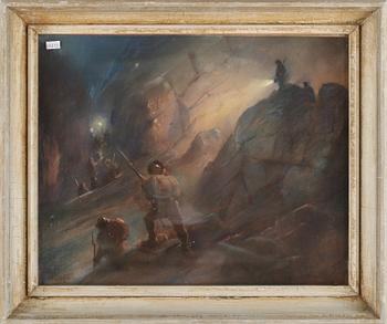 VALFRID NELSON, pastell, signerad.