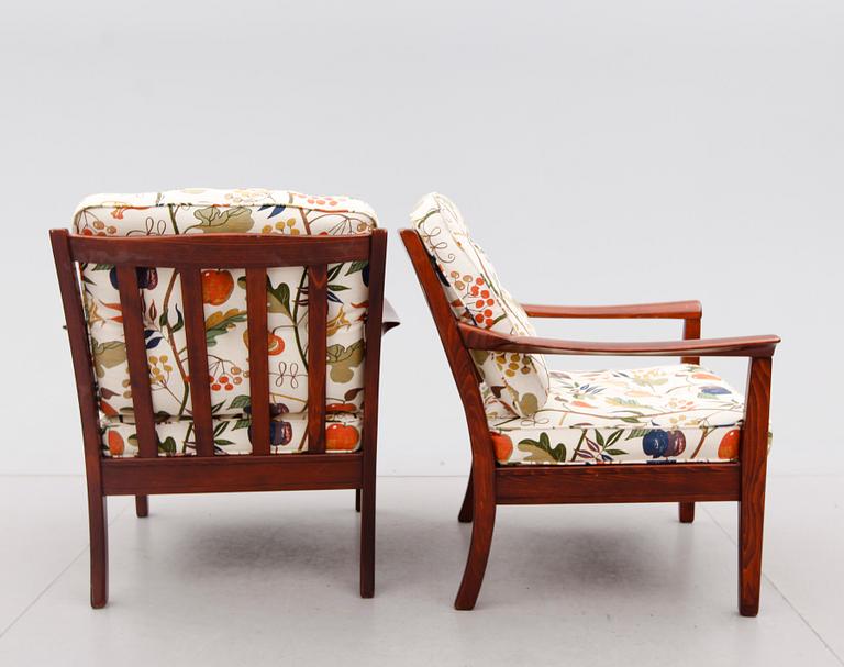 FÅTÖLJER, 1 par, Bröderna Anderssons, 1900-talets andra hälft.