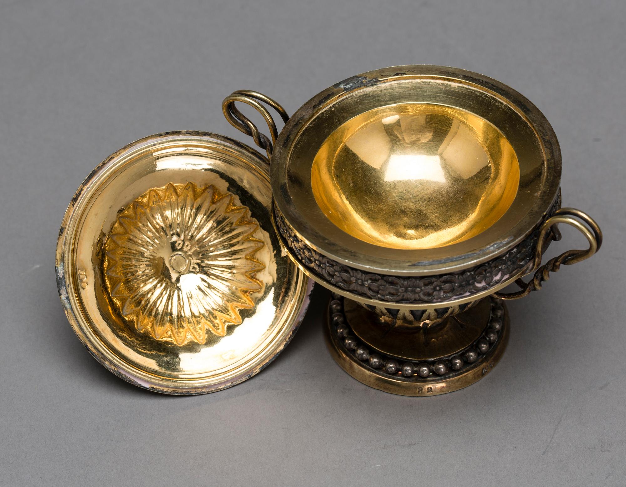 A Russian early 19th century silver gilt perfume burner, Moscow, c. 1800.