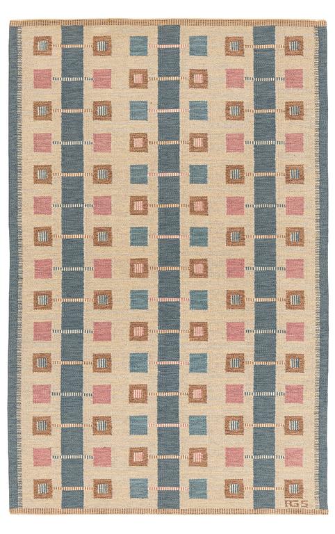 Anna-Greta Sjöqvist, Anna-Greta Sjöqvist, a carpet, flat weave, ca 226 x 146,5 cm, signed AGS.