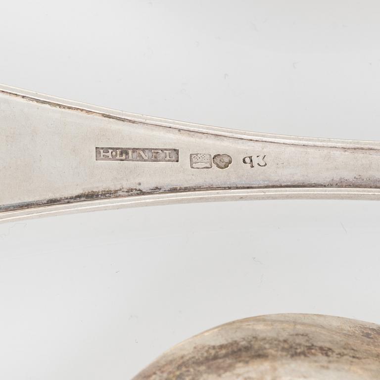 Swedish early 19th century silver spoons, 10 pieces.