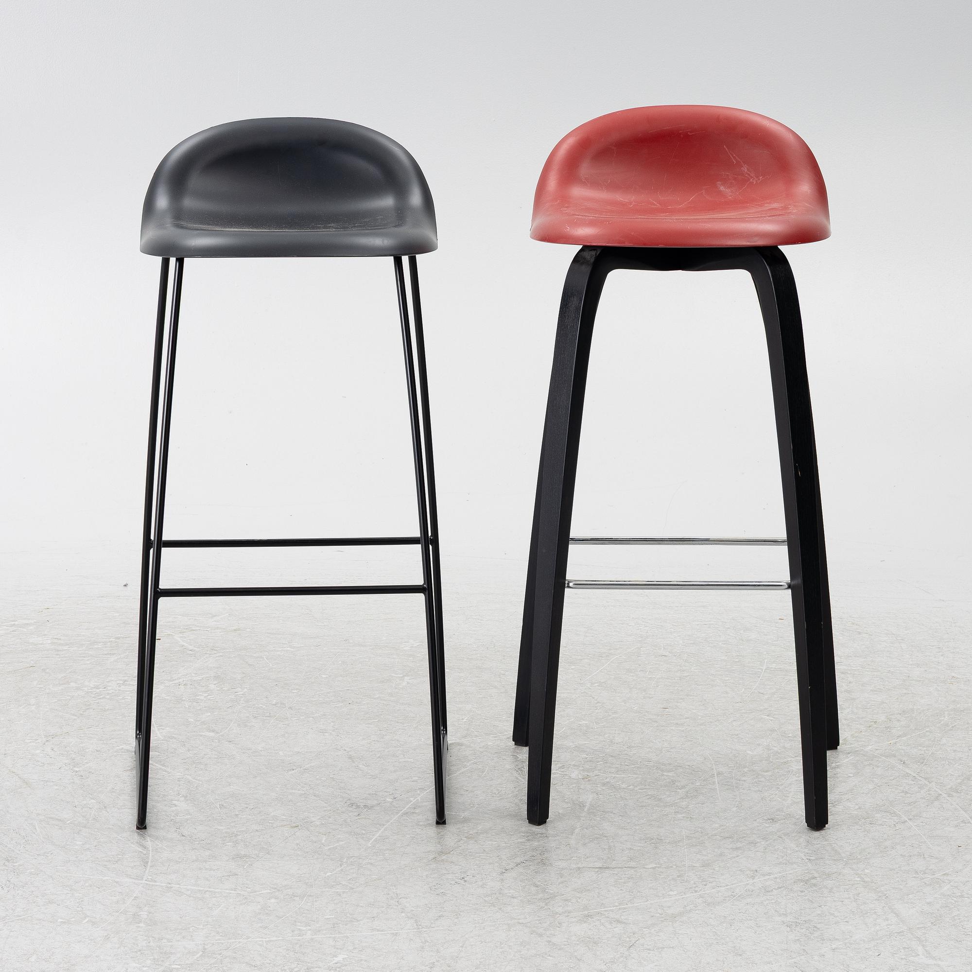 Three + one '3D' bar chairs, Gubi, Denmark.