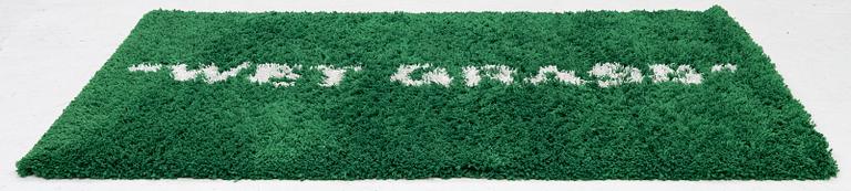 Virgil Abloh, matta, "Wet Grass", Ikea, ca 195 x 133 cm.