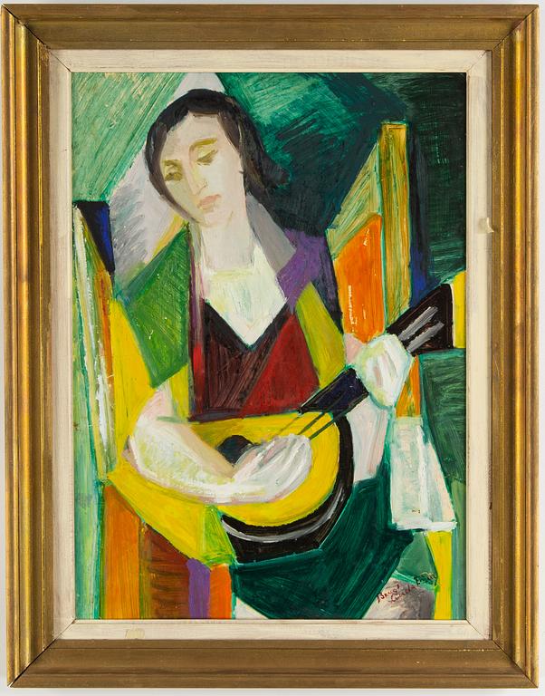 Bengt Lindström, oil on paper-panel, signed.