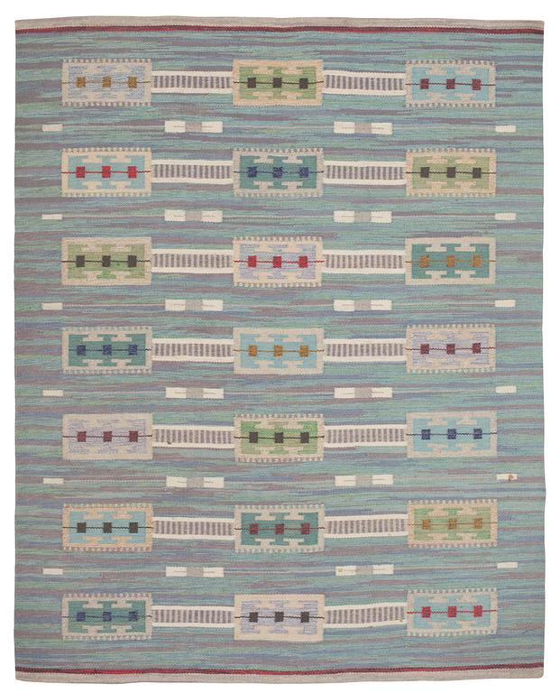 RUG. Flat weave. 219,5 x 176 cm. Sweden 1940's-50's.