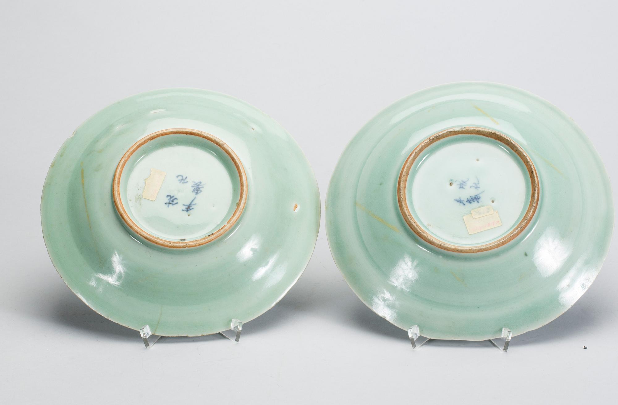 TALLRIKAR, porslin Kina 1800-tal.