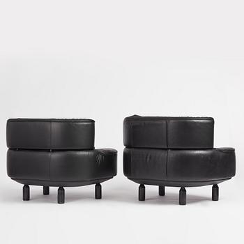 Gianfranco Frattini, a pair of "Bull Chair" easy chairs, Cassina, Italy post 1987.