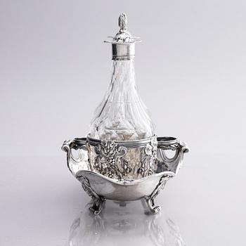 A French 18th century silver cruet-set, marks of Joseph Bouillerot, Paris 1775.