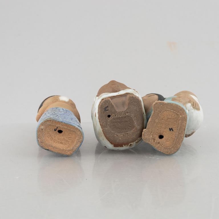 Lisa Larson, a set of six stoneware figurines, Gustavsberg.